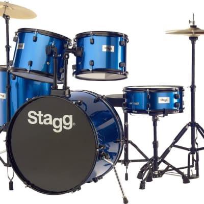 Stagg 22" 5-Piece Drum Set w/ Throne - Blue