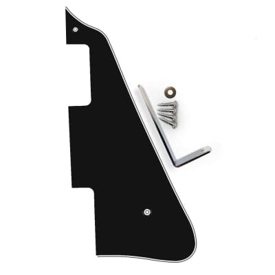 Hosco Les Paul Compatible Pickguard Scratchplate & Bracket 3-ply Black image 2
