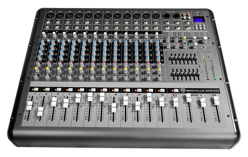 Rockville RPM1870 18 Channel 6000W Powered Mixer w/USB, Effects/16 XDR2 Mic Pres