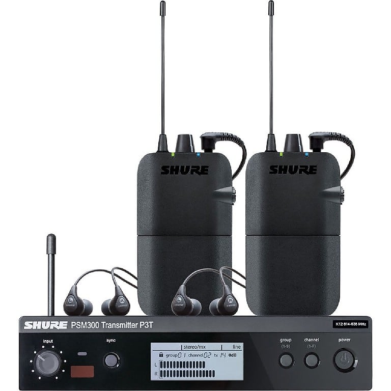 Shure PSM300 Dual In Ear Monitor System with Earbuds  			