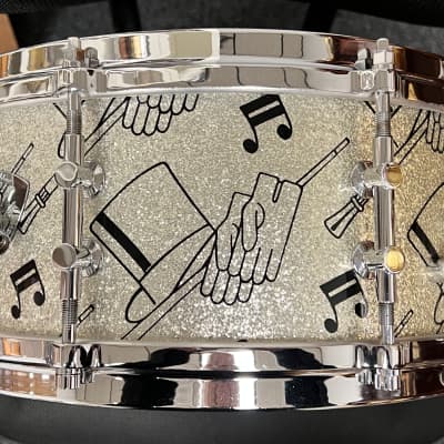 Lang Gladstone 6.5x14 snare drum. 3 way tuning, unique top hat and cane finish image 2