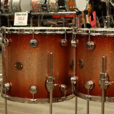 DW Jazz Series Maple/Gum Shellpack 22/10/12/14/16 (Copper Glitz Burst with Nickel Hardware) image 4
