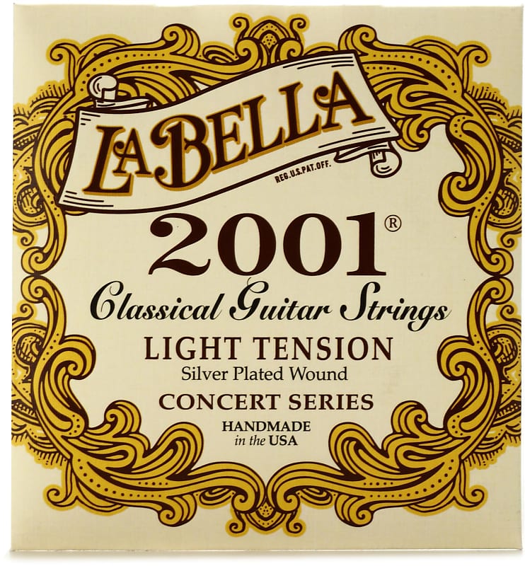 La Bella 2001 Silver-Plated Wound Classical Guitar Strings - Light Tension image 1