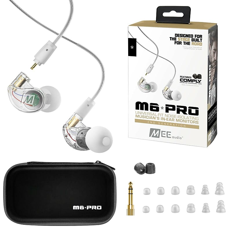 Mee Audio M6 Pro In-Ear Monitors w/ Detachable Cables (Clear) image 1