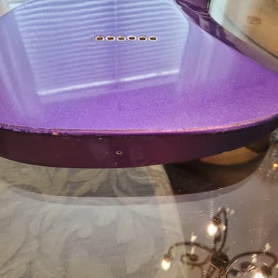 Bloomdoom nitro Telecaster body 2021 - Crown Royal Purple Relic Tele body image 3