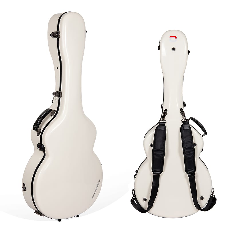 Crossrock Acoustic Super Jumbo Guitar Case fits Gibson SJ-200 & 12 strings Style Jumbo, Milky White image 1