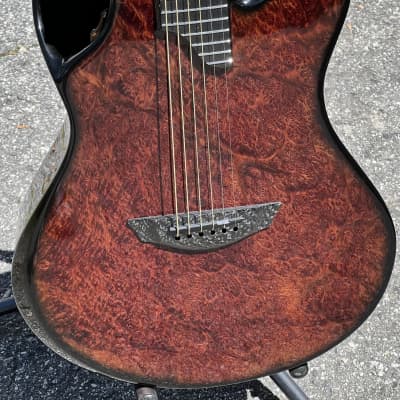 Emerald X20 Acoustic/Electric Guitar Amber Burled Redwood Carbon Fiber image 2