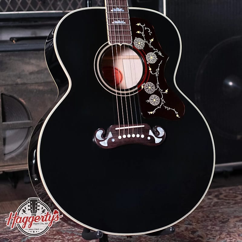 Gibson Elvis SJ-200 Jumbo Acoustic/Electric - Ebony w/Hardshell Case image 1