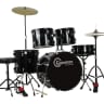 FREE Ship! Gammon Drum Set Black Complete 5 Piece Full Size Adult Kit  Cymbals Sticks Hardware Stool