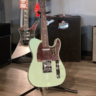 Fender American Ultra Luxe Telecaster 2021 Transparent Surf Green image 2