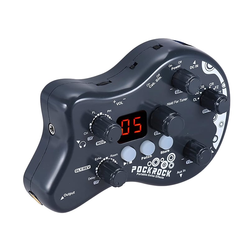 Guitar Multi-Effects Processor Effect Pedal 15 Effect Types 40 Drum Rhythms Tuning Function With Power Adapter, Dark Grey image 1