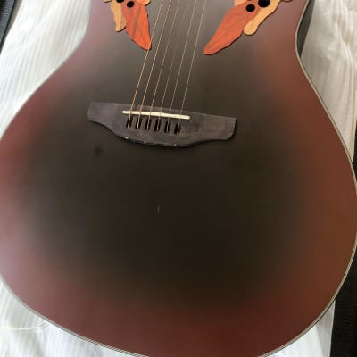 Ovation CE44-RRB Celebrity Elite Mid Depth 6-String RH Acoustic Electric Guitar Reverse Red Burst for sale