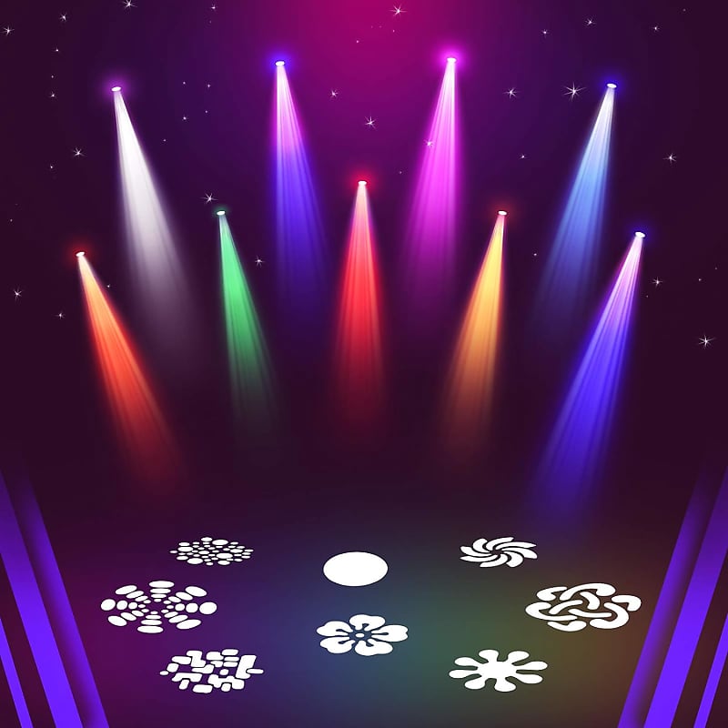 4PCS LED Moving Head Light RGBW Gobo Beam Stage DJ Disco Show DMX Spot  Lighting
