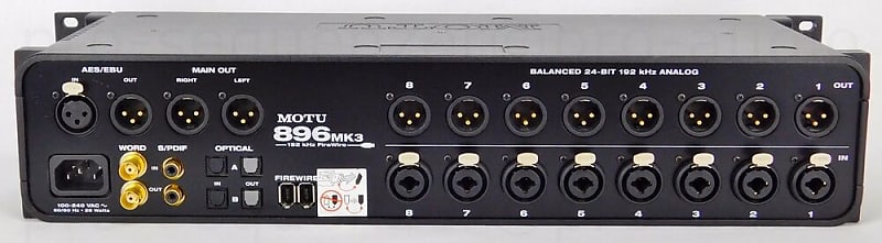 MOTU 896 MK3 FireWire Audio Interface Professional Soundcard + 1.5J Garantie