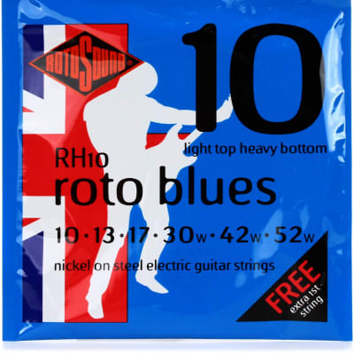 Rotosound RH10 Roto Blues Nickel On Steel Electric Guitar Strings - .010-.052 Light Top Heavy Bottom image 1