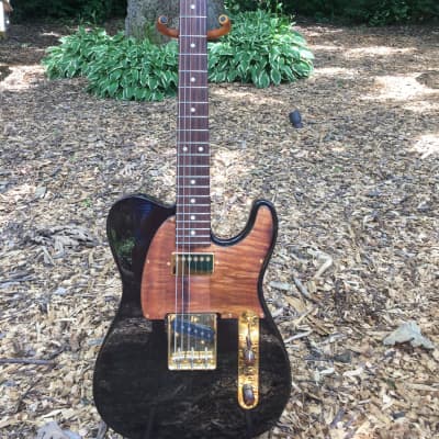 Suhr Classic T  Custom Trans Black with Koa and Gold Accents image 2