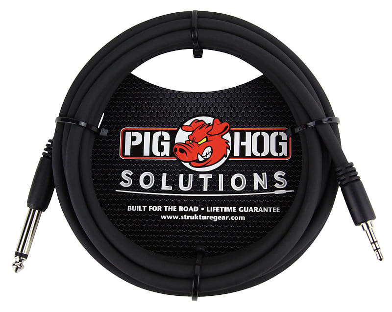 Pig Hog Solutions 10' 3.5mm TRS - 1/4" Mono Cable PX-35T4M image 1