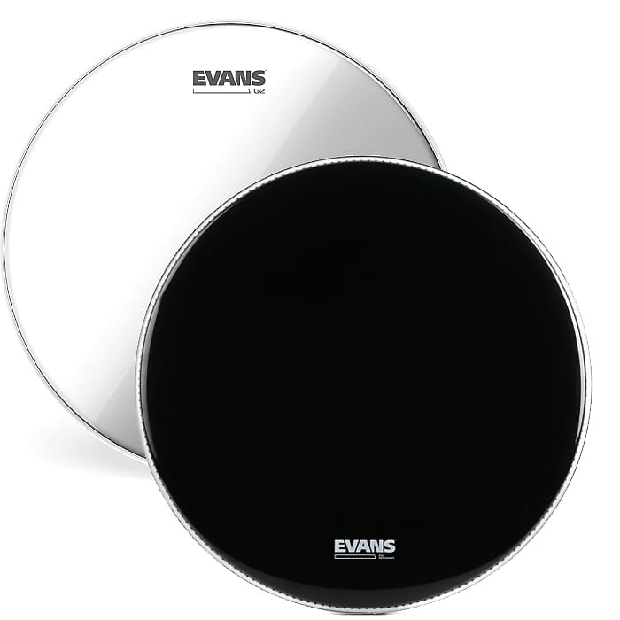 Evans Bass Drum Head Set BD22G and BD22RBNP 22" Reverb