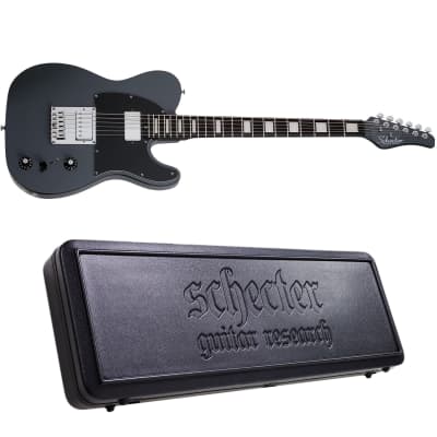 Schecter EX-V-24 CTM-FRT Black Aqua | Reverb