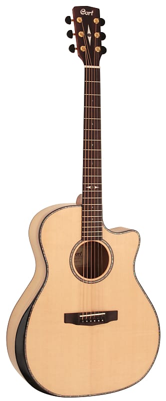 Cort GAMYBEVELNAT Grand Regal Acoustic Cutaway Guitar. Natural Glossy Arm Bevel image 1