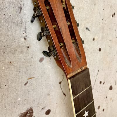 Vintage Unbranded Parlor Guitar Circa 1910's - Natural-For Repair-Restoration image 11