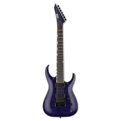 ESP Brian ‘Head’ Welch SH-7 EverTune 7-String Electric Guitar with Neck-Thru Basswood Body, Flamed Maple Top, 3-Piece Maple Neck, and Ebony Fingerboard (Right-Handed, See Thru Purple) for sale