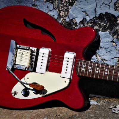 Micro-Frets Spacetone 1971 Red Transparent. VERY RARE. Excellent Guitar. MicroFrets custom guitar. for sale