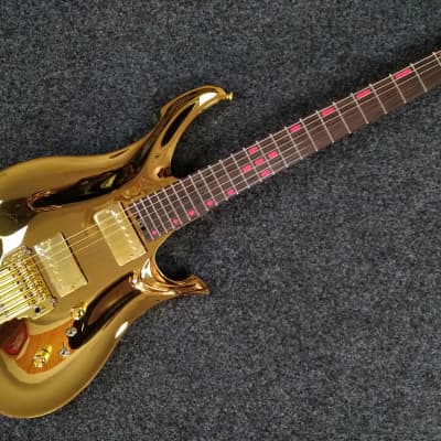 KOLOSS X6 headless Aluminum body electric guitar Gold image 8