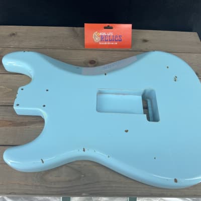 Real Life Relics Thinline F Hole Strat® Stratocaster® Body Aged Sonic Blue image 8