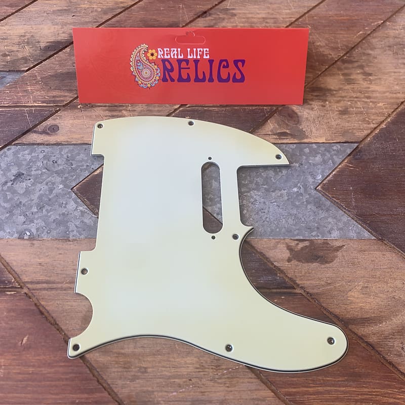 Real Life Relics White Telecaster® Pickguard 3 Ply 8 Hole | Reverb