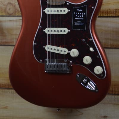 Used Fender Player Plus Stratocaster Aged Candy Apple Red w/Soft Case image 2