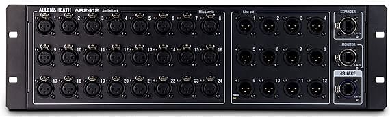 Allen And Heath AR2 2412 BLK Remote Stage Rack 24x12 for QU Series image 1