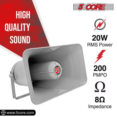5Core PA Horn Speaker 2Pcs 6" x 10" Outdoor Speakers Siren Loudspeaker 200W PMPO image 6