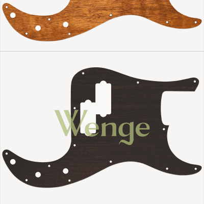 Van Dyke-Harms Fender Precision Bass Pickguard, Single, Many Exotic Hardwoods, 10 or 13 hole, P-Bass image 6