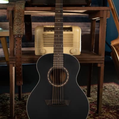 Washburn AGM5BMK | G-Mini 5 Apprentice Series 7/8 Size Acoustic Guitar w/ Gig Bag, Black Matte. New with Full Warranty! image 3