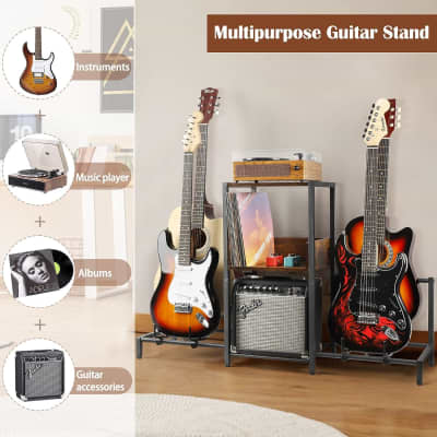 Guitar Stand 4-Tier For Acoustic, Electric Guitar, Bass, Guitar Rack Holder Floor Adjustable For Multiple Guitars, Guitar Amp Accessories, Guitar Holder Display For Room Home Studio (Patent) image 5