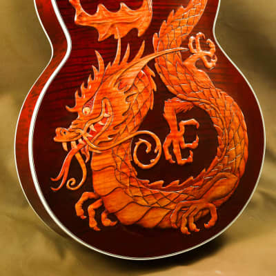 Gibson Super 400 China Dragon Bruce Kunkel Custom Masterpiece Archtop Guitar image 4