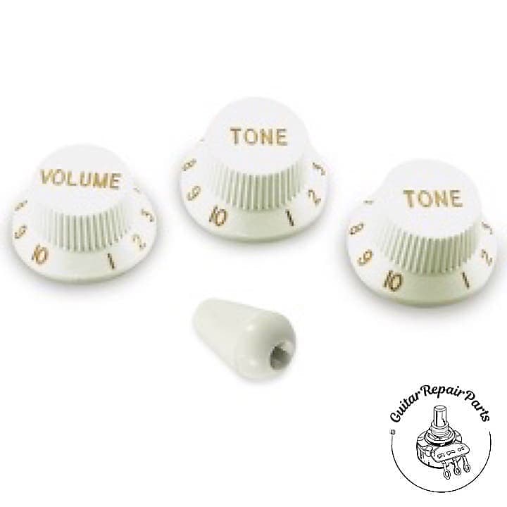 Plastic Strat Knobs and Switch Tip, Fits CourseSplined Reverb