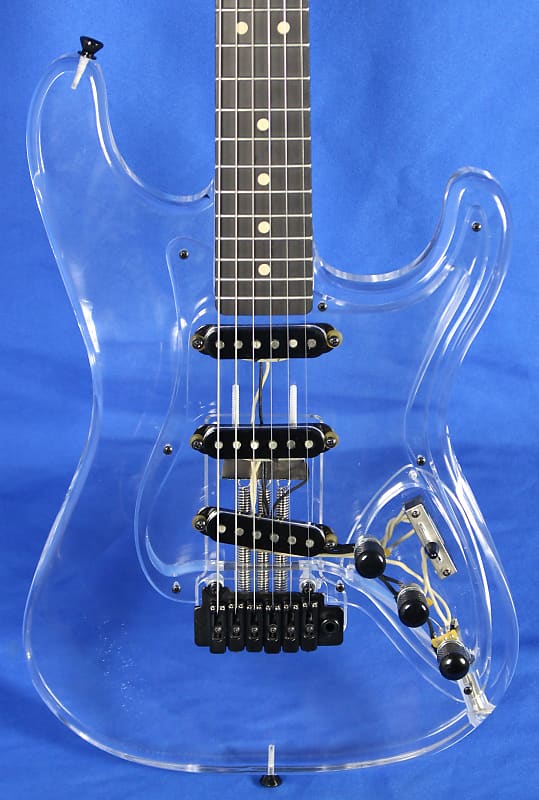 All Music Inc USA Private Collection #14 Acrylic Clear Strat Electric Guitar George  Fedden image 1