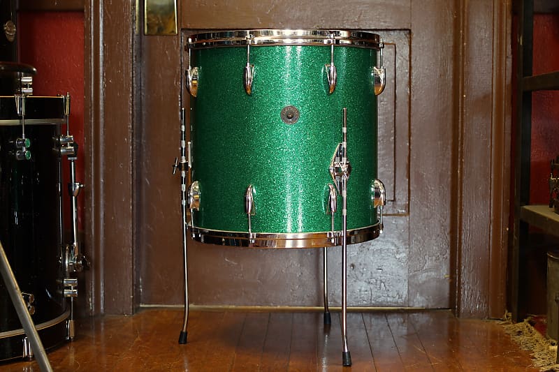 1960's Gretsch 16"x16" Floor Tom in Green Sparkle Reverb