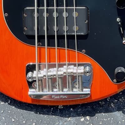 Ernie Ball Music Man Stingray 5-String Bass 2000 - pretty see-thru Amber w/a Matching Headstock simply beat sweet !! image 12