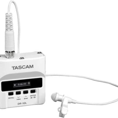 Tascam DR-10LW Portable Stereo Lavalier Mic Recorder - White image 2