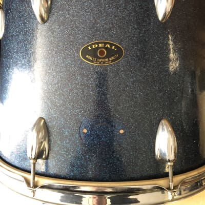 Vintage Ideal Parade Drum, 16x11” Blue Sparkle, Tom Conversion, Japanese Made, Unique Piece image 2