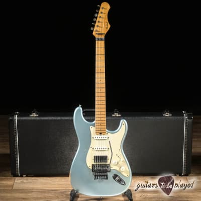 Shabat Lynx HSS Alder S-Style Maple Neck Floyd Rose Guitar – Ice Blue Metallic for sale