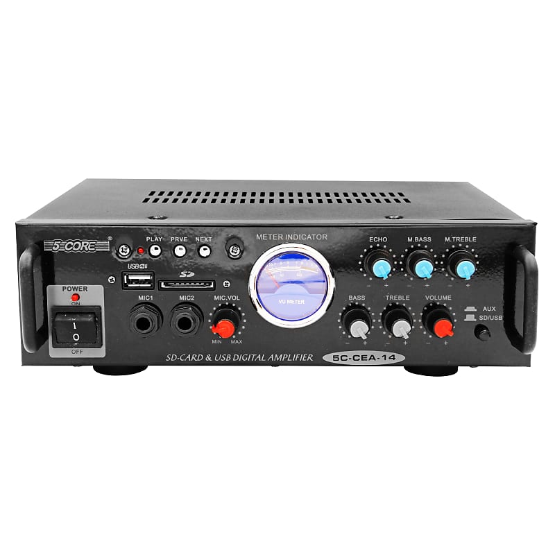 5 Core Car Amplifier 300W Dual Channel Amplifiers Car Audio w MOSFET Power Supply Premium Amp with EQ Control 2 Mic 1 USB and SD Card Input CEA 14 image 1