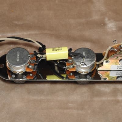 Aged Gotoh Telecaster Loaded Control Plate Harness with Treble Bleed WD 24mm Pots Oak Grigsby Switch image 8