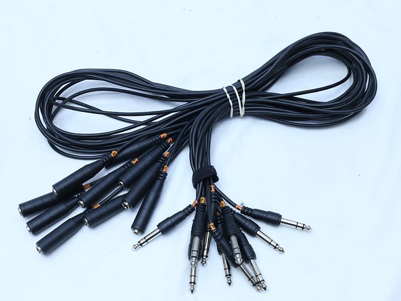 TEN Roland PCS-3F Stereo (TRS) 5' Patch MALE/FEMALE Cables Wires Cord Cords 1/4" image 1