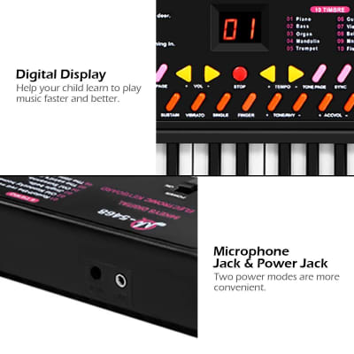 Black Perfect 54 Keys Kids Electronic Music Piano image 2