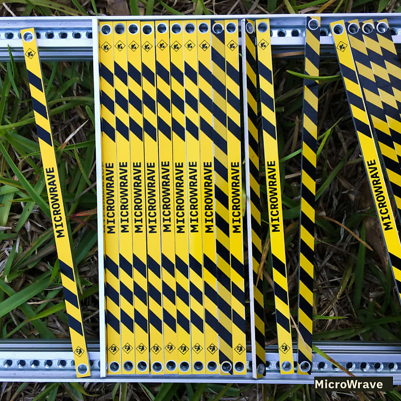 MicroWrave 1hp Under Construction Blank Panel 2021 Black & Yellow Caution Stripes image 1