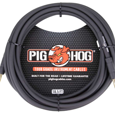Pig Hog Tour Grade 18.5 ft Instrument Cable 1/4 Inch to 1/4 Inch Straight Connectors - PH186 image 1